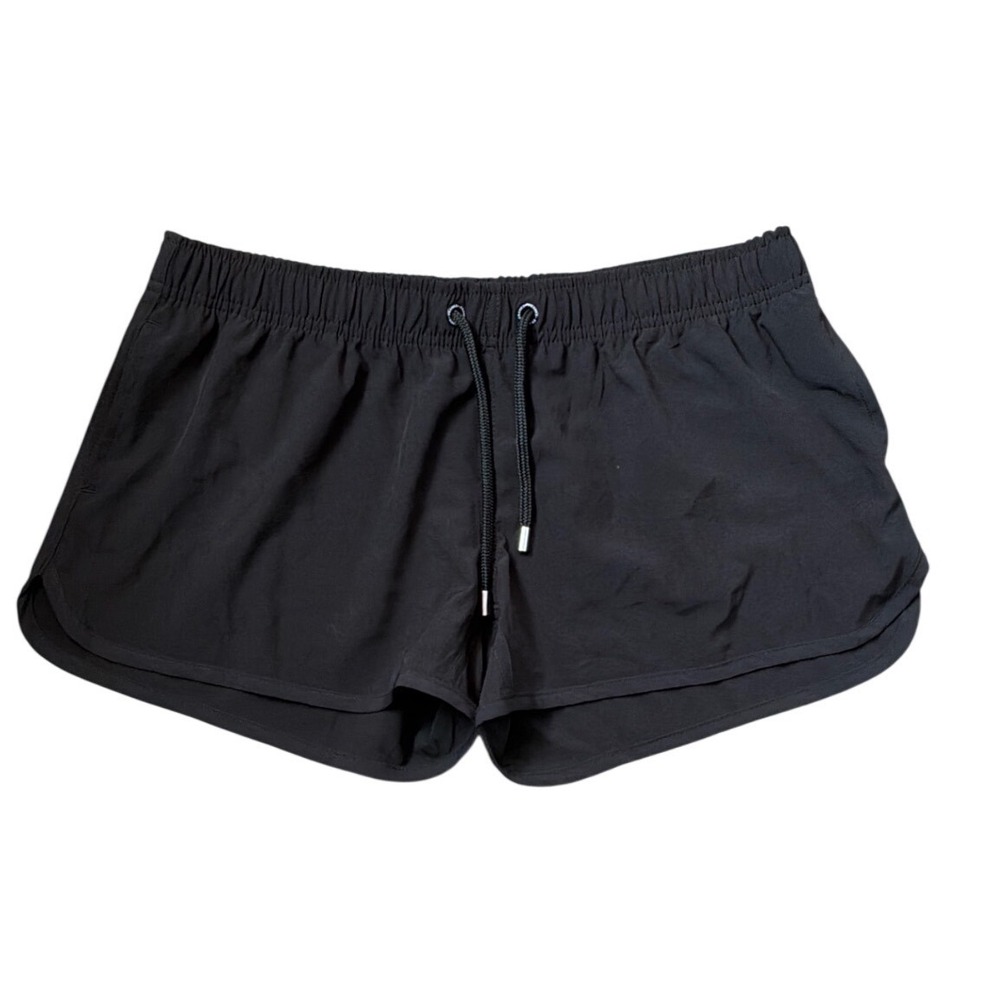 Franks Womens Black Athletic Shorts Drawstring Elastic Waist Dolphin Hem Size M